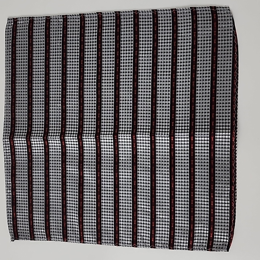 100% Silk Pocket Squares Handkerchief Black Red